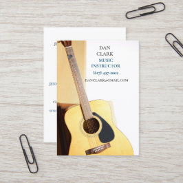 Tarjeta De Visita Profesor de Música Blanca/Músico/ Guitarra Acústic