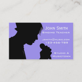 Tarjeta De Visita Profesor de música cantante y vocal del coche