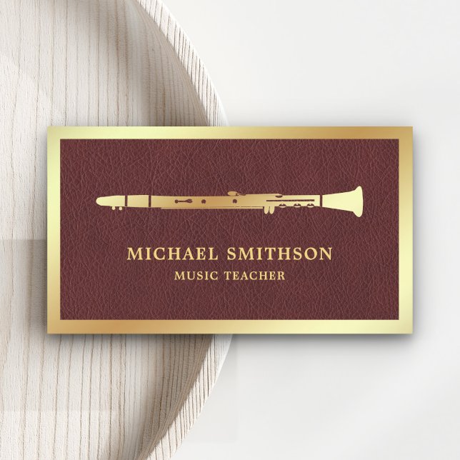 Tarjeta De Visita Profesor de música Clarinet en Relieve metalizado  (Subido por el creador)