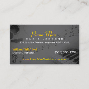 Tarjeta De Visita Profesor de Música Clases Particulares de Música