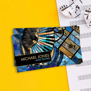 Tarjeta De Visita Profesor de música collage de arte abstracto