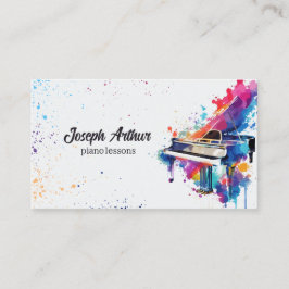 Tarjeta De Visita Profesor de música de arte de piano
