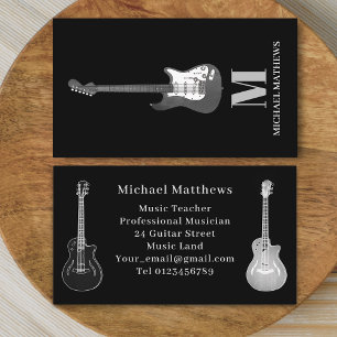 Tarjeta De Visita Profesor de Música de Guitarra de Música Profesion