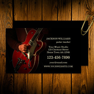 Tarjeta De Visita Profesor de música de guitarra Guitarrista