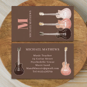 Tarjeta De Visita Profesor de Música de Guitarra Músico Profesional