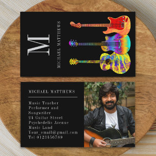 Tarjeta De Visita Profesor de Música de Guitarra Músico Profesional 
