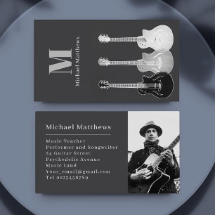 Tarjeta De Visita Profesor de Música de Guitarra Músico Profesional 