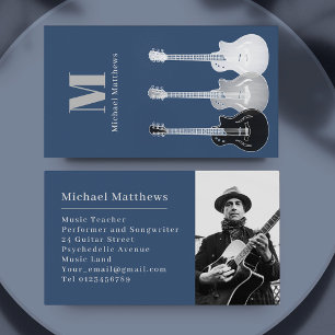 Tarjeta De Visita Profesor de Música de Guitarra Músico Profesional 