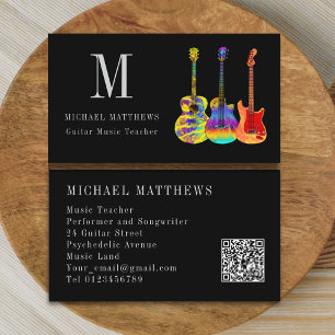 Tarjeta De Visita Profesor de Música de Guitarra Músico Profesional 