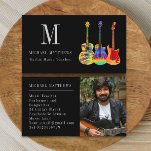Tarjeta De Visita Profesor de Música de Guitarra Músico Profesional 
