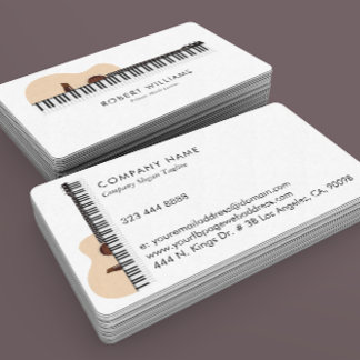 Tarjeta De Visita Profesor de música de ilustracion Gutar Piano