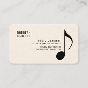 Tarjeta De Visita Profesor de música de lecciones privadas papel cre