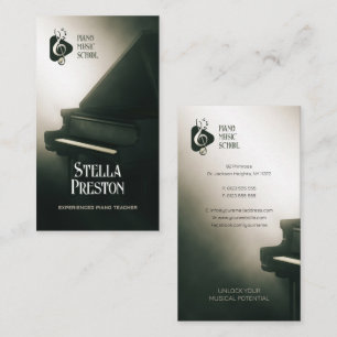 Tarjeta De Visita Profesor de música de piano Escuela de música