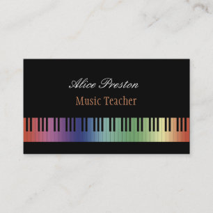 Tarjeta De Visita Profesor de música el   colorido
