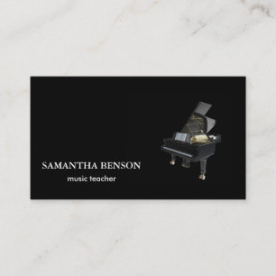 Tarjeta De Visita Profesor de música elegante de piano instructor