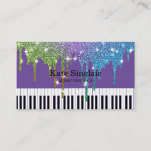 Tarjeta De Visita Profesor de Música Elegante Teclas de Piano Musica