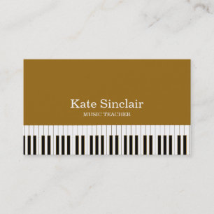 Tarjeta De Visita Profesor de Música Elegante Teclas de Piano Musica