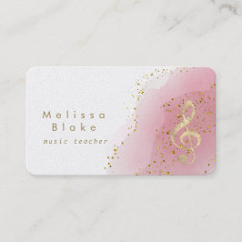 Tarjeta De Visita profesor de música falsa Relieve metalizado de oro