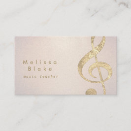 Tarjeta De Visita profesor de música finge Relieve metalizado de oro