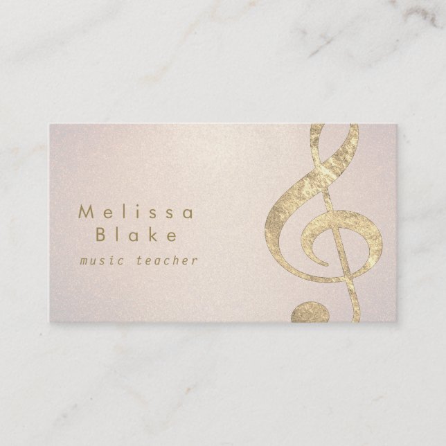 Tarjeta De Visita profesor de música finge Relieve metalizado de oro (Anverso)