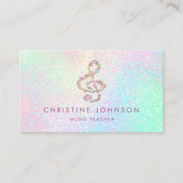Tarjeta De Visita profesor de música floral treble clef