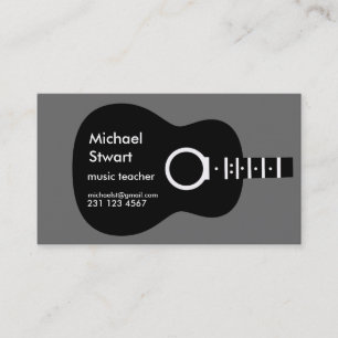 Tarjeta De Visita profesor de música. guitarra acústica