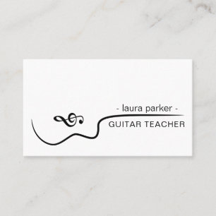 Tarjeta De Visita Profesor de música guitarra con músico acústico