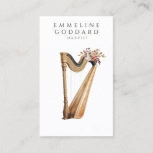 Tarjeta De Visita Profesor de música Harp Harpist