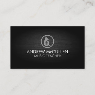 Tarjeta De Visita Profesor de Música Icono de Trompa Francesa Música