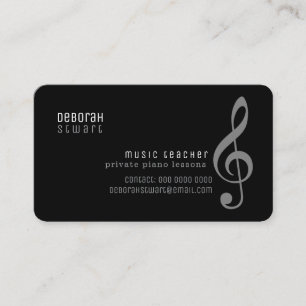 Tarjeta De Visita Profesor de música Lecciones privadas negro