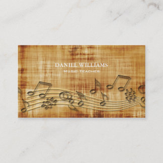 Tarjeta De Visita Profesor de música moderna de madera único