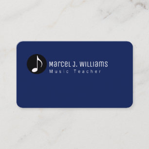Tarjeta De Visita Profesor de música oscuro Guay azul