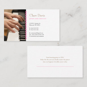 Tarjeta De Visita Profesor de Música   Pianista