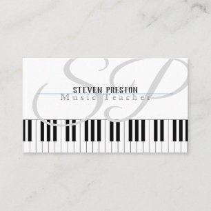 Tarjeta De Visita Profesor de Música Profesional   Claves de piano
