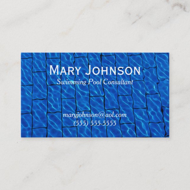 Tarjeta De Visita Profesor De Natación Instructor De Natación Entren (Anverso)