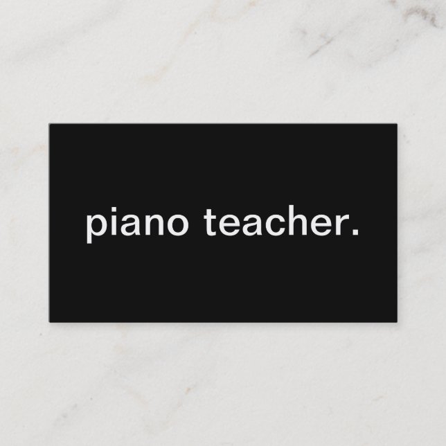 Tarjeta De Visita Profesor de piano (Anverso)