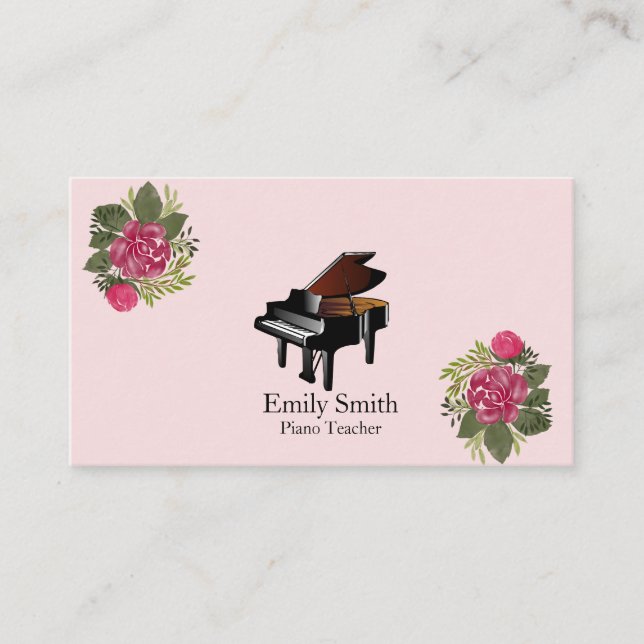 Tarjeta De Visita Profesor de piano (Anverso)