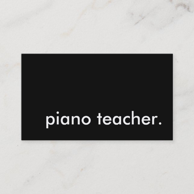 Tarjeta De Visita profesor de piano. (Anverso)
