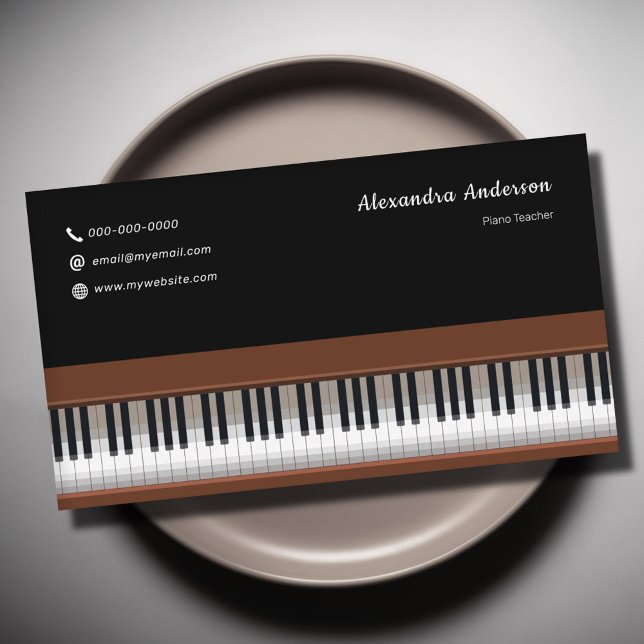 Tarjeta De Visita Profesor de Piano (Piano Teacher Business Card)