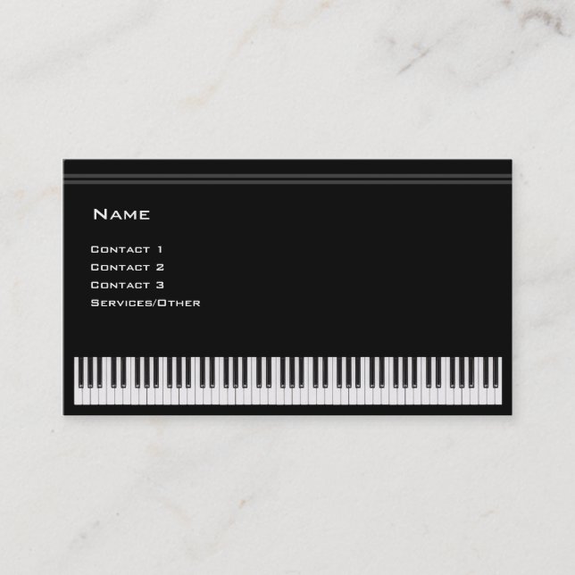 Tarjeta De Visita Profesor de piano (Anverso)