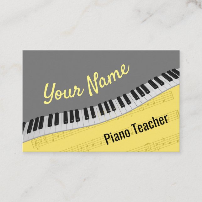Tarjeta De Visita Profesor de piano (Anverso)
