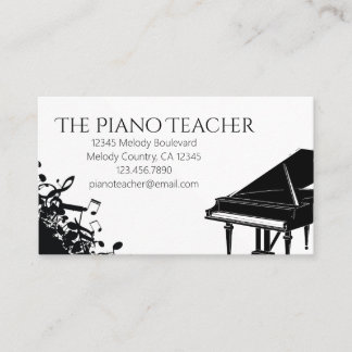 Tarjeta De Visita Profesor de piano Pianista Músico