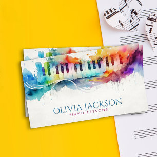 Tarjeta De Visita Profesor de piano Tutor de música 