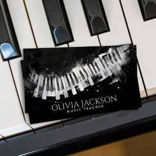 Tarjeta De Visita Profesor de piano Tutor de música 