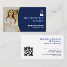 Profesor de Química con Foto, Acentos de Oro Azul
