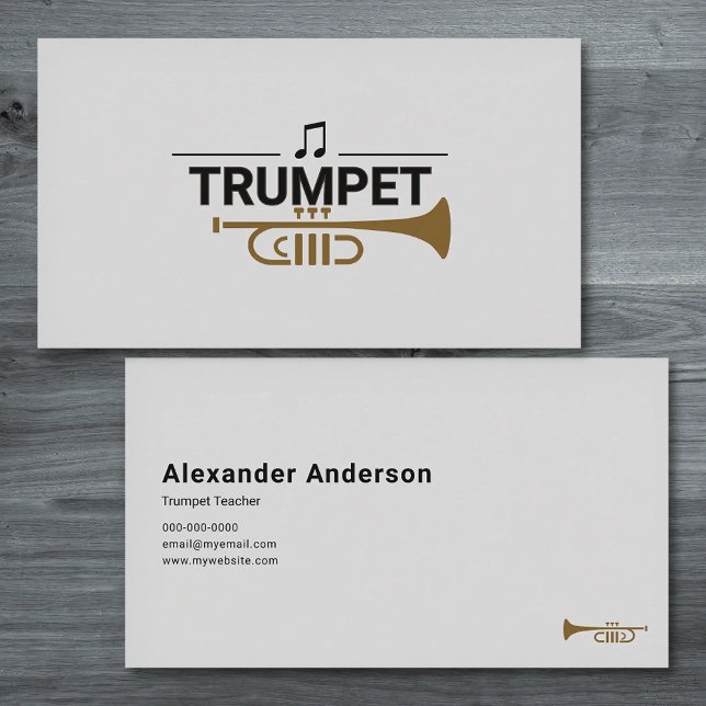 Tarjeta De Visita Profesor de Trompeta (Trumpet Teacher Business Card)