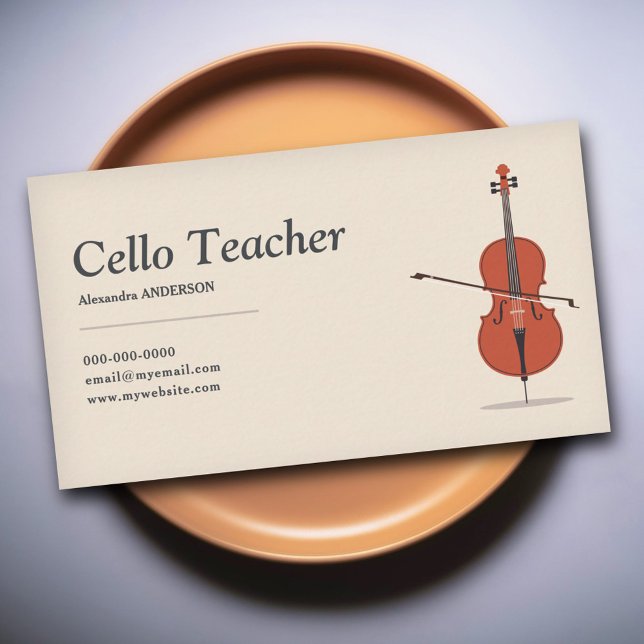 Tarjeta De Visita Profesor de violonchelo (Cello Teacher Business Card)
