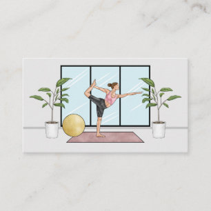 Tarjeta De Visita Profesor de Yoga Bailarín en Posición de Meditació