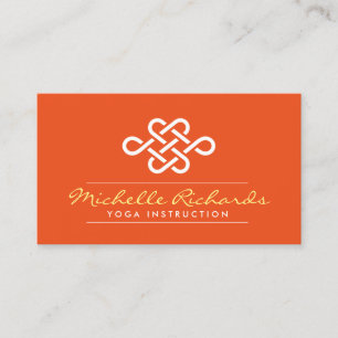 Tarjeta De Visita Profesor de Yoga Eternity Knot, Naranja de entrena