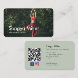 Tarjeta De Visita Profesor de Yoga fotográfico entrenador personal t